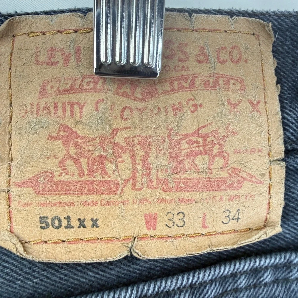 Levi's 501xx Jeans 33x34 (fit 32X31) Vintage 90s Made USA Button Fly Distressed